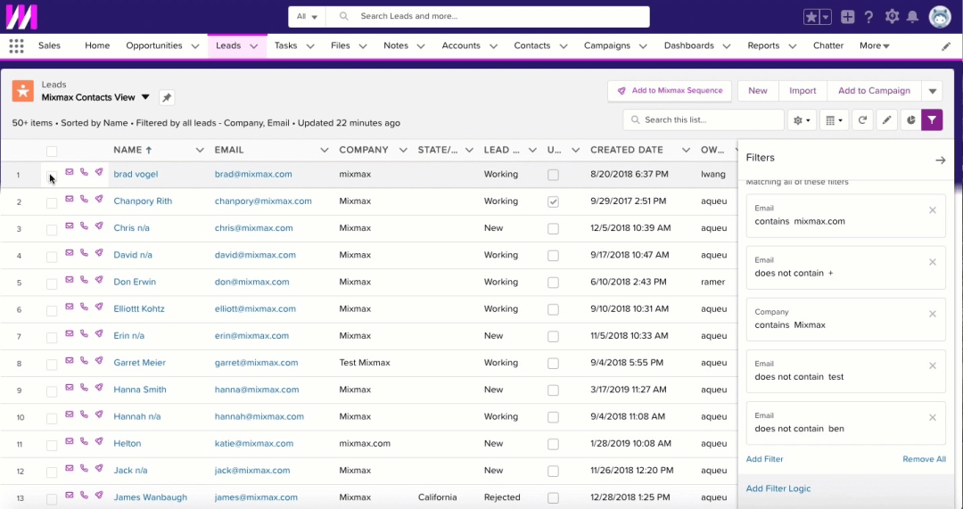 Salesforce Action Buttons | Mixmax