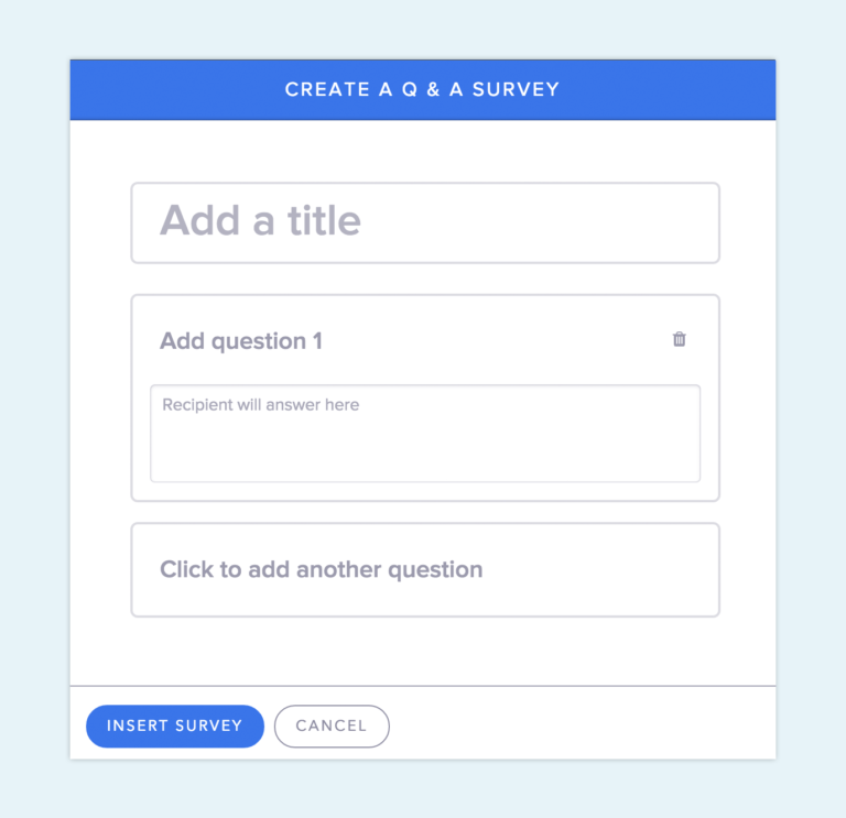 create a Q&A survey