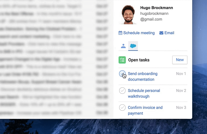 Manage Salesforce tasks in your inbox