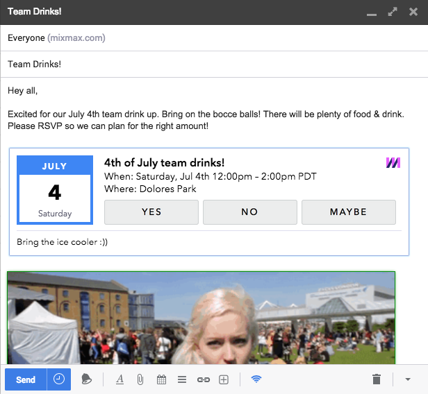 Send Calendar Invites Directly from Your Email Mixmax