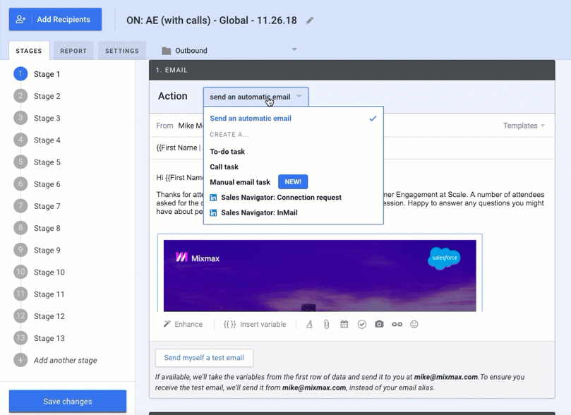 Email Tasks in Sequences - Mixmax