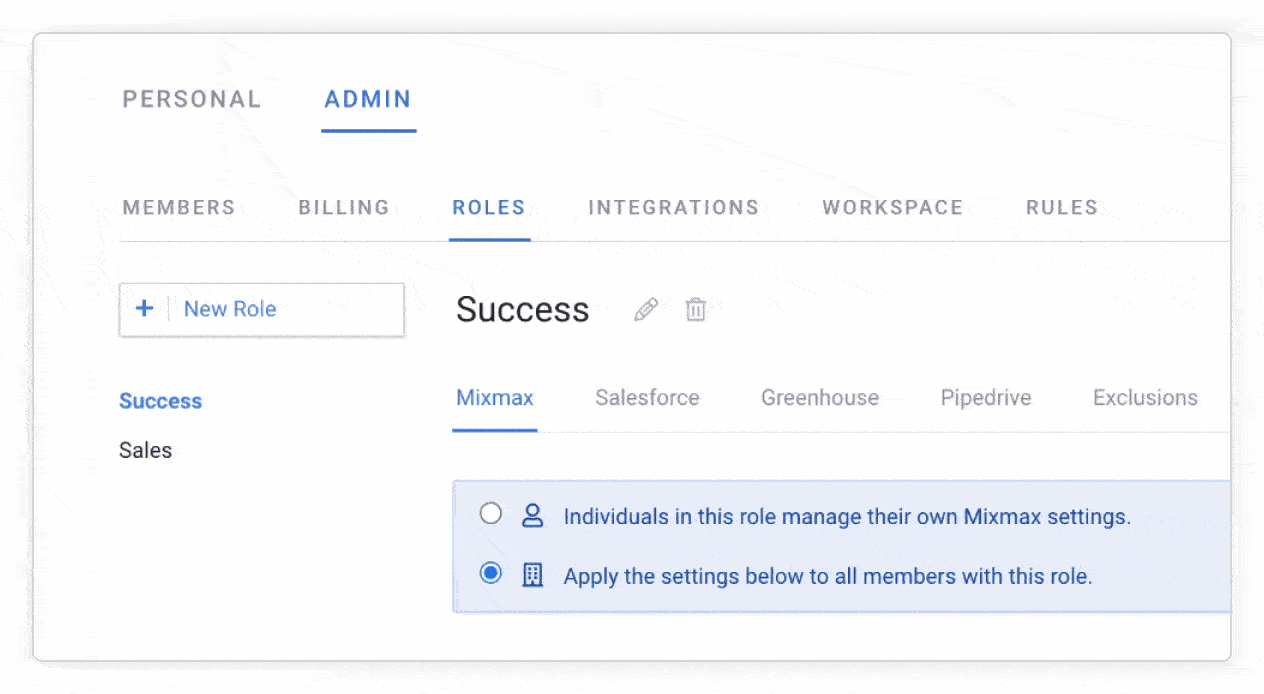 Create a new role to configure default settings for particular sets of users