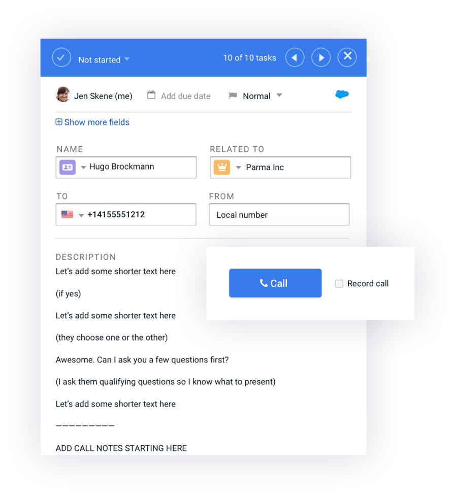 One-click dialer