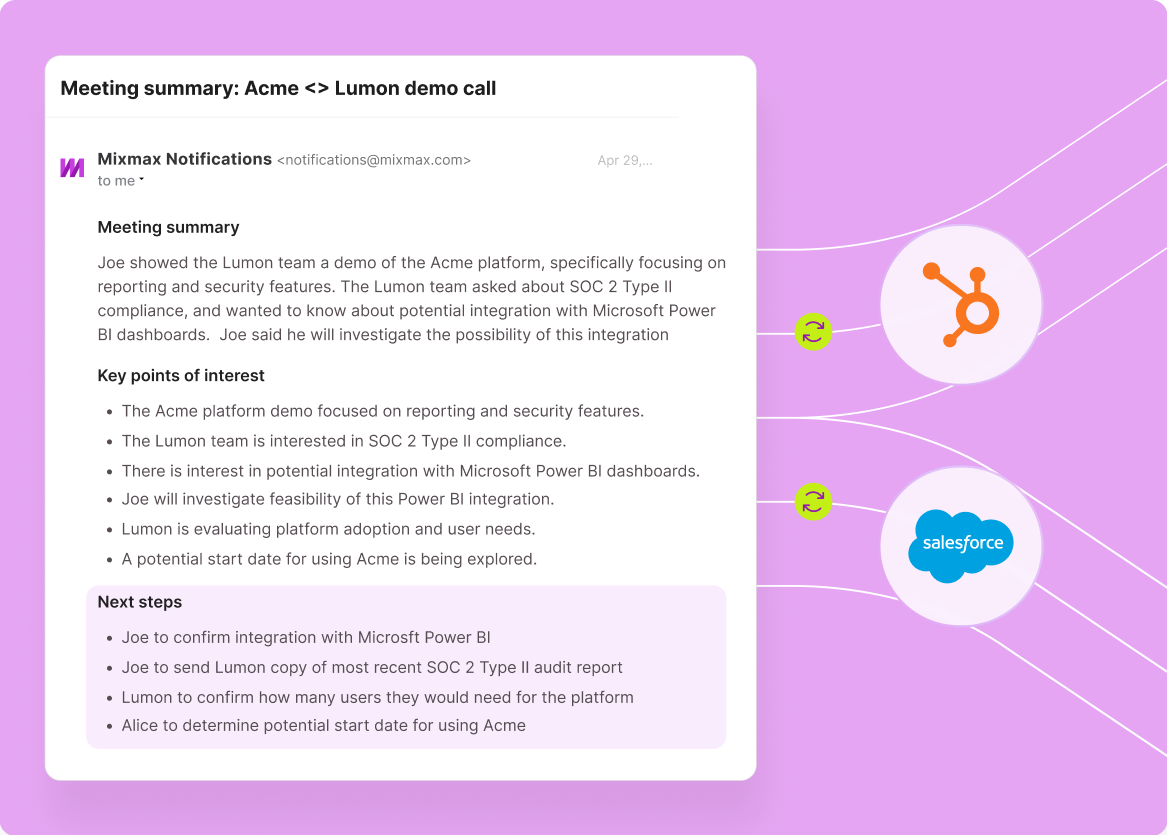 Sync meeting notes to CRM