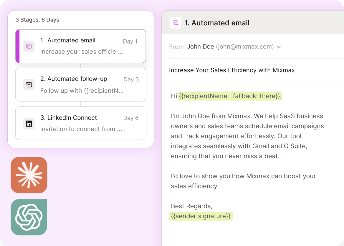 AI-optimized multi-step outreach sequence