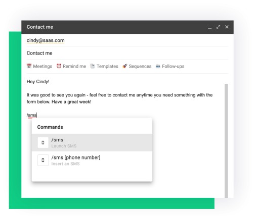 Embed SMS forms in a flash